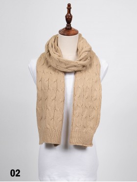 Long Rib Knitted Scarf